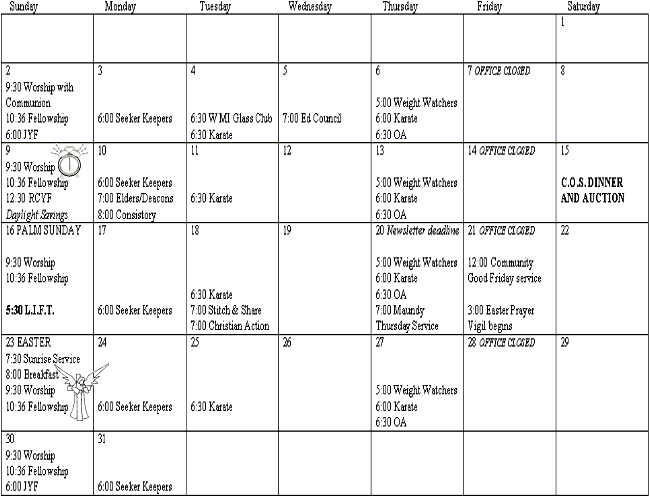 March 2008 Calendar