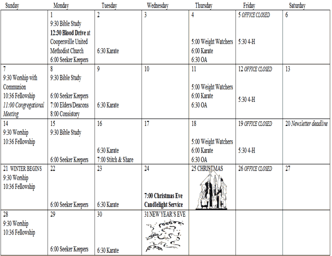 December 2008 Calendar