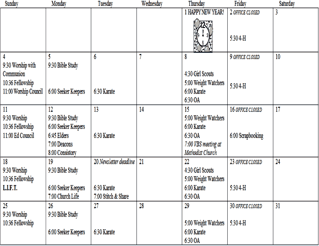 January 2009 Calendar
