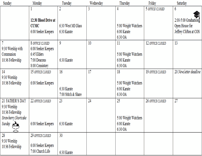 June 2009 Calendar - Click to enlarge